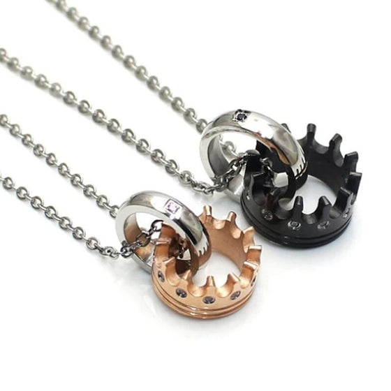 Diamant Krona Par Halsband