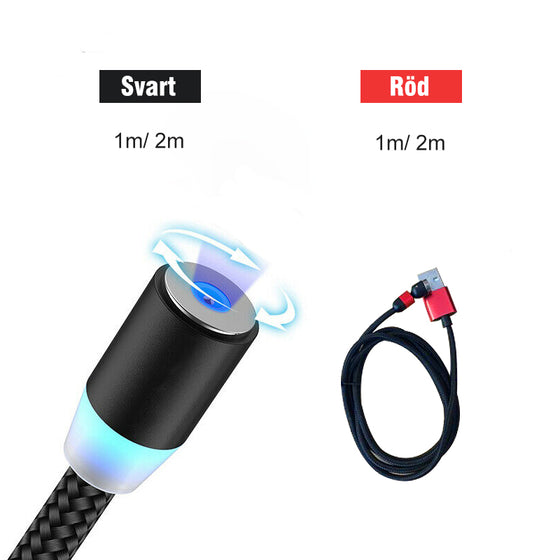 3-IN-1 DESIGN 360 ° magnetisk kabel