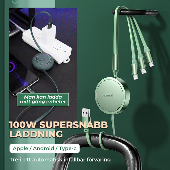 Infällbar tre-i-ett-datakabel