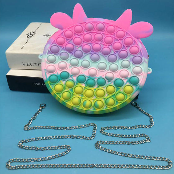 Söt väska djurform enkel gropar fidget leksak popa det