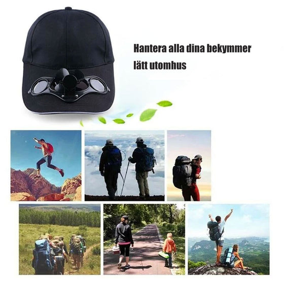 Kylkeps med solcellsdriven fläkt