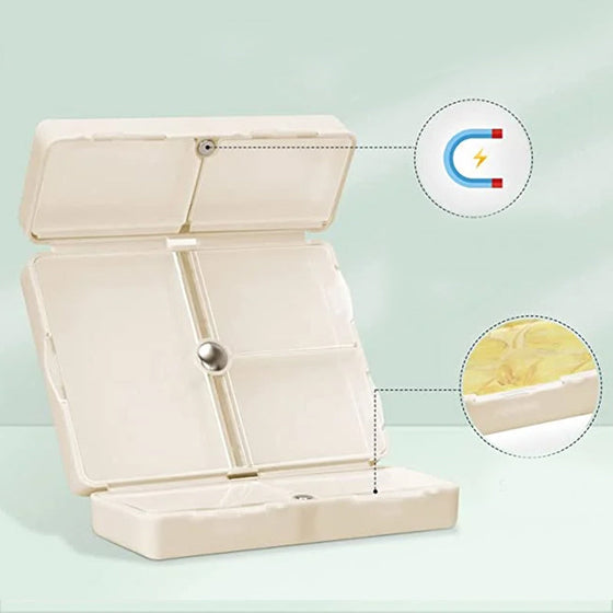 Bärbart magnetiskt tablettfodral med 7 fack