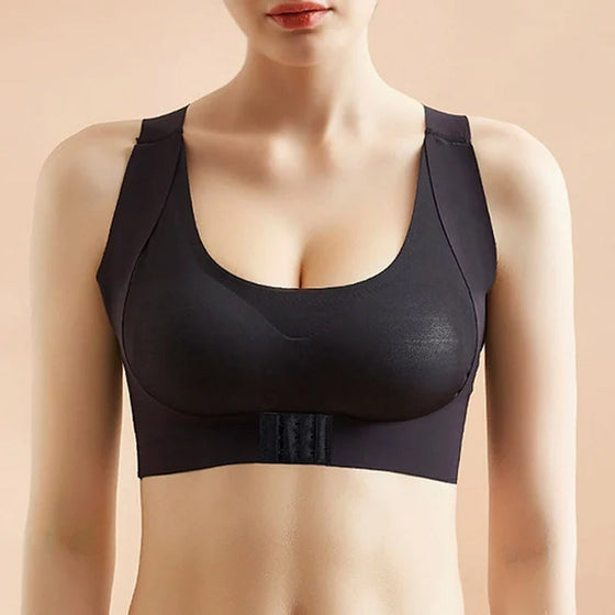 Otrådad framspänne, push-up, justerbar sömlös tankmodell behå