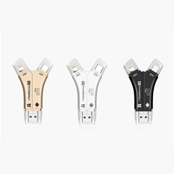 4-i-1 bärbar minneskortläsare för telefoner