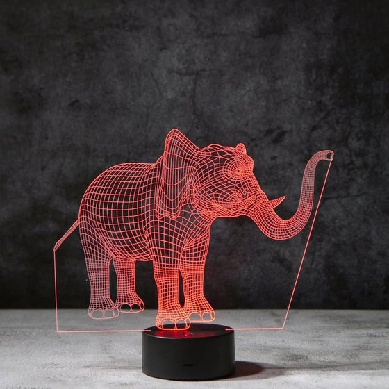 Elephant 3d illusionslampa