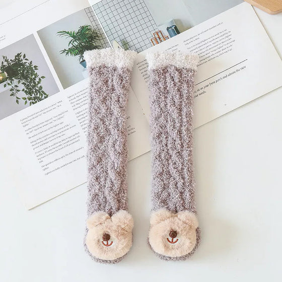 Baby Vinter Fluffy Fuzzy Slipper Sockor