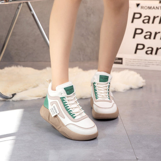 Högtopp fleeceskor med tjock sula för kvinnor