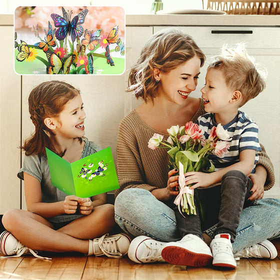 Färgglada fjärilar popup-kort