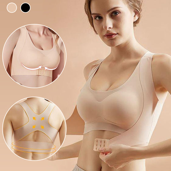 Sömlös BH-topp med spänne fram