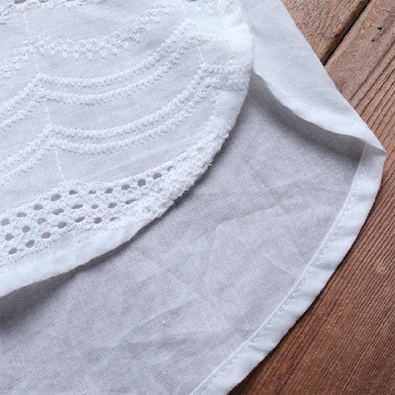 Bohemisk tröja med broderi avslappnad kortärmad blus