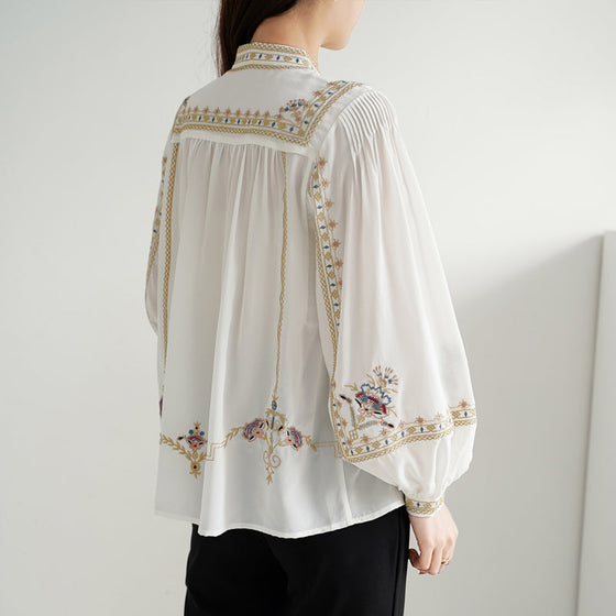 Bohemisk skjorta med bred krage