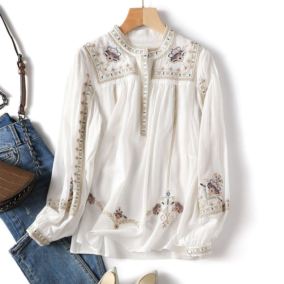 Bohemisk skjorta med bred krage