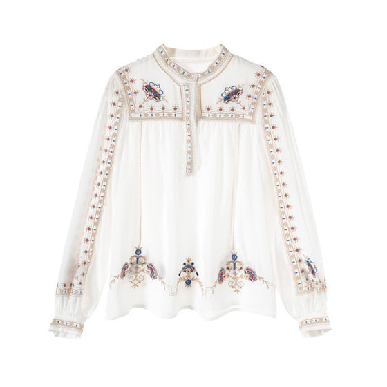 Bohemisk skjorta med bred krage