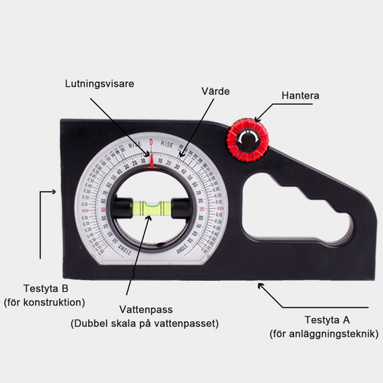 2 in 1 Vattenpass & Lutningsmätare