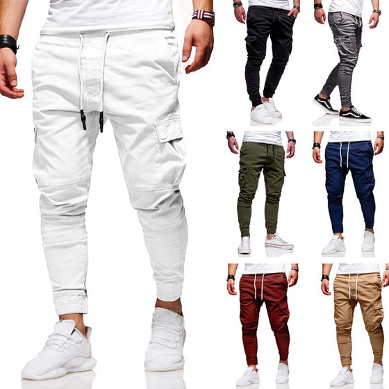 Enfärgade casual dragsko Joggers