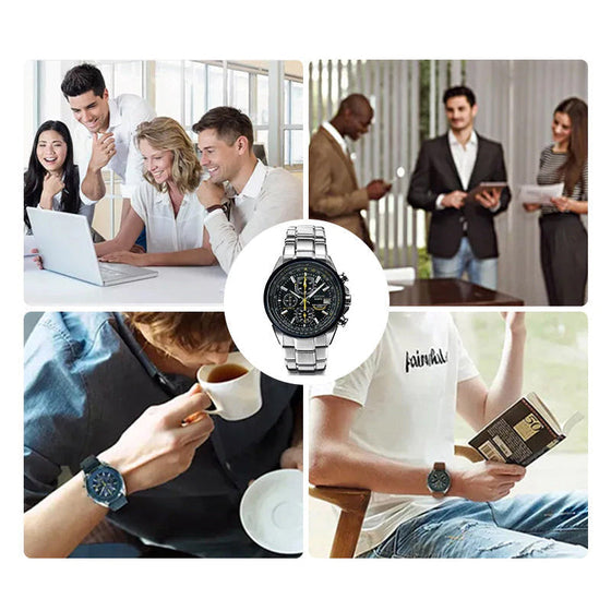 Multifunktionell quartz klocka för män med flera knappar