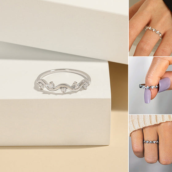 Glänsande Storms Wave Ring