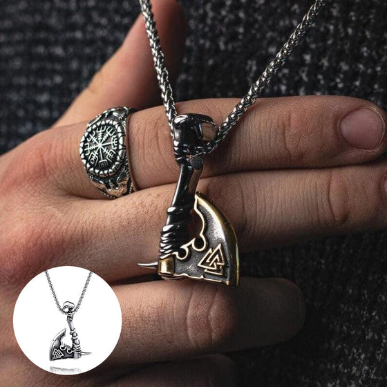 Halsband med nordisk viking yxa