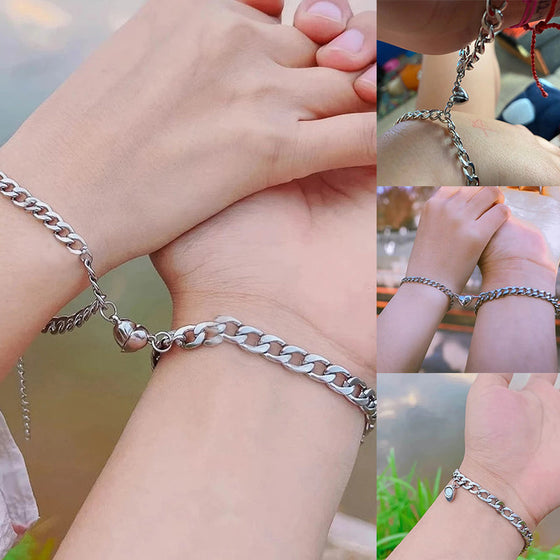 Magnetiska hjärtarmband för vackra par