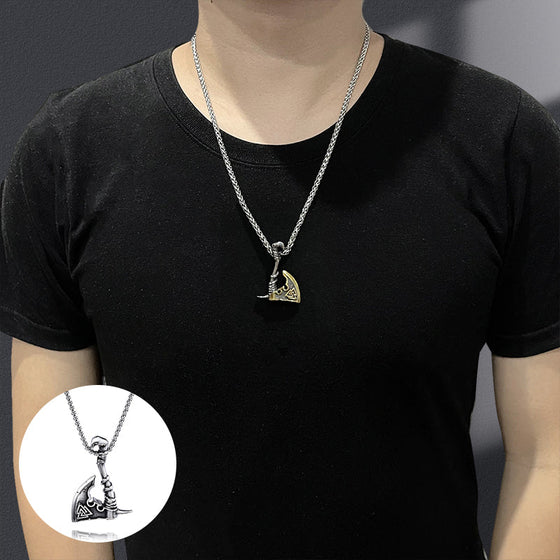 Halsband med nordisk viking yxa