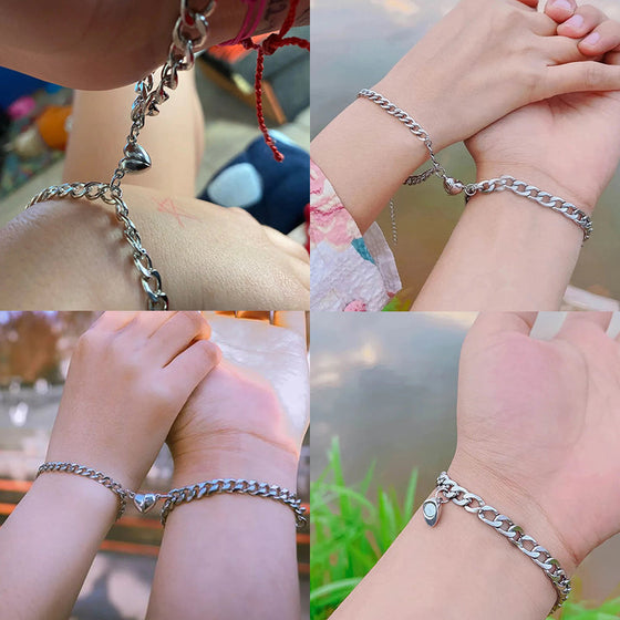 Magnetiska hjärtarmband för vackra par