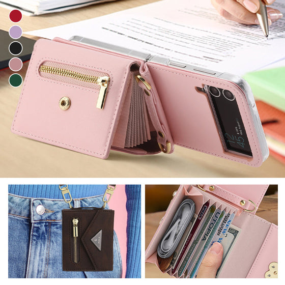 Vikbart telefonfodral med förvaring