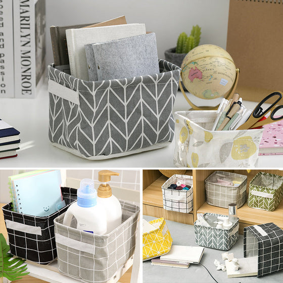 Vikbar canvas tecknad förvaringslåda