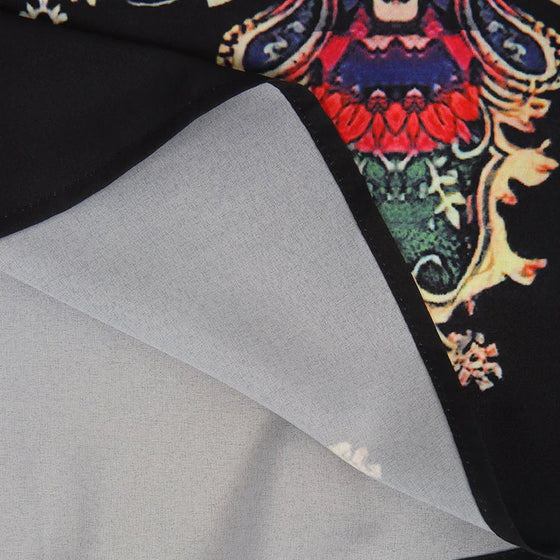 Vintage tryck långärmad klänning