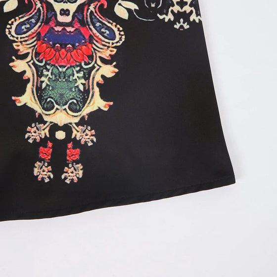 Vintage tryck långärmad klänning