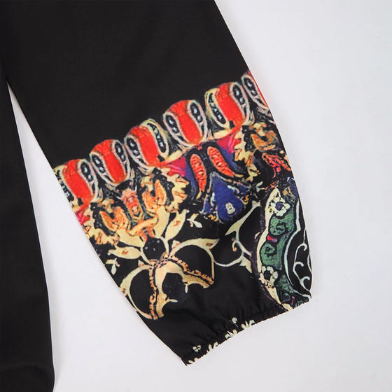 Vintage tryck långärmad klänning