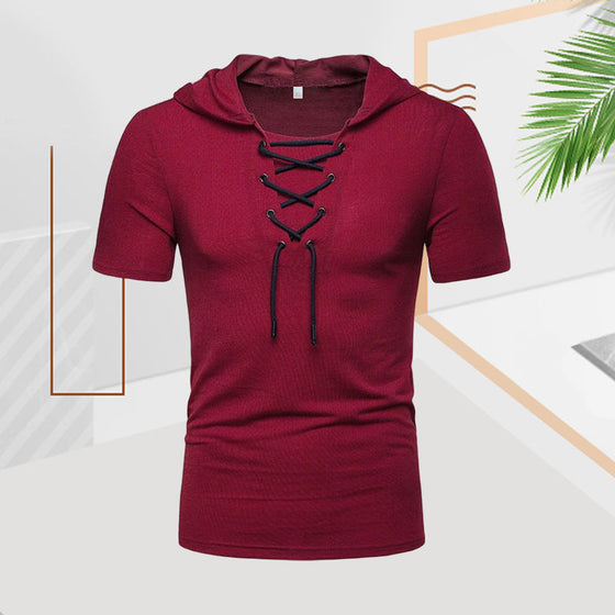 Sommar casual herr-t-shirt med dragsko