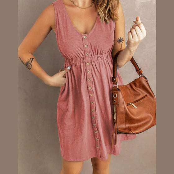 Elfotad ärmlös miniklänning