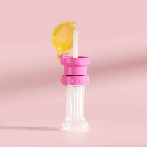 Portabelt flasklock med sugrör