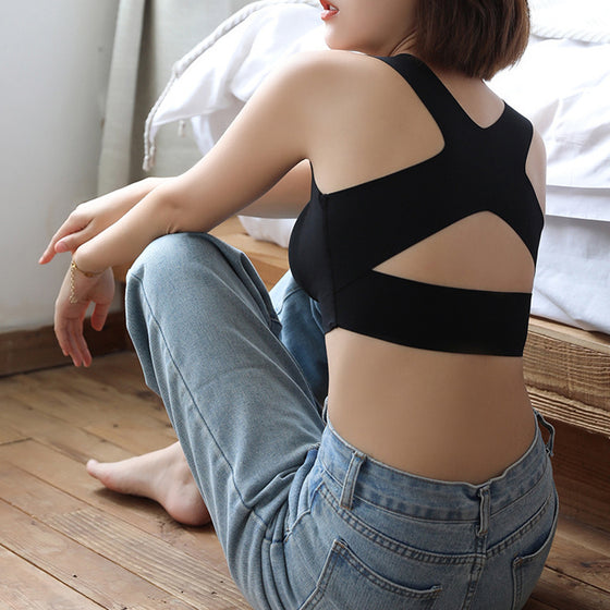 Sömlös BH-topp med spänne fram