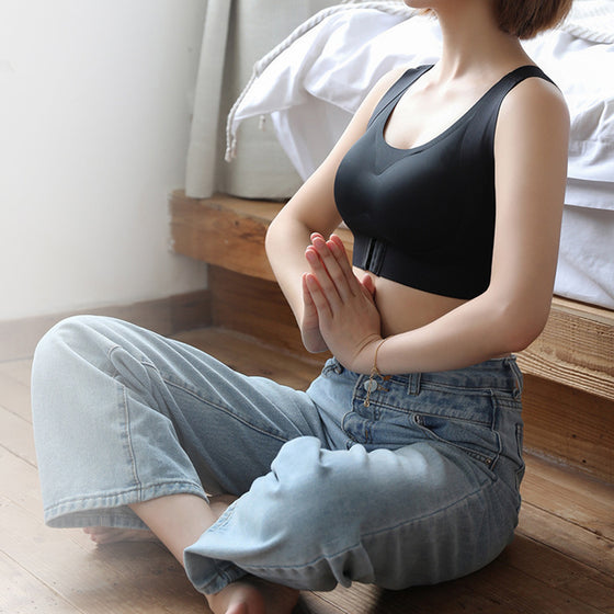 Sömlös BH-topp med spänne fram