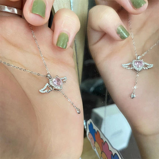 Cupid Heart Halsband med rörliga vingar