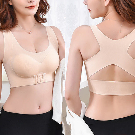 Sömlös BH-topp med spänne fram