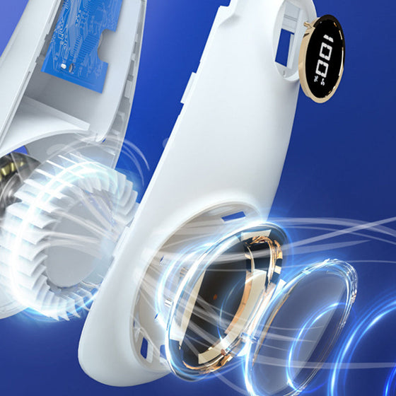 Bärbar halsfläkt med digital skärm