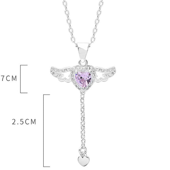 Cupid Heart Halsband med rörliga vingar