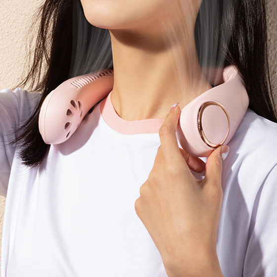 Bärbar halsfläkt med digital skärm