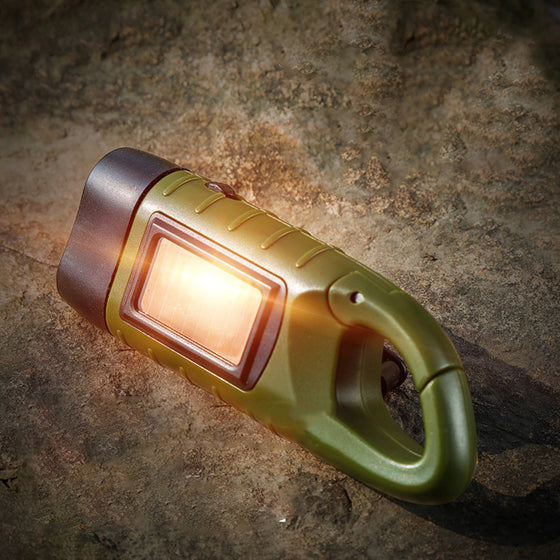 Solcellsdriven ficklampa med handvevsladdning