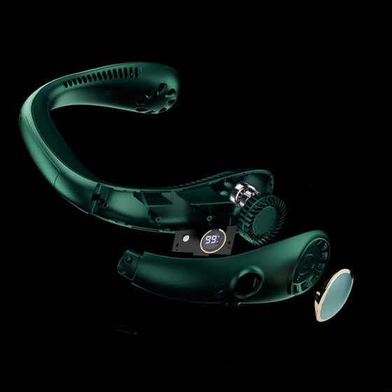 Bärbar halsfläkt med digital skärm