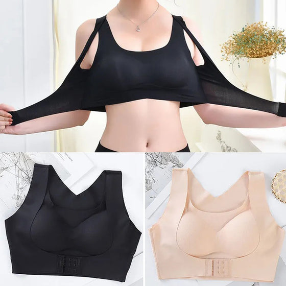 Sömlös BH-topp med spänne fram