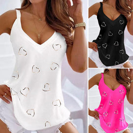 Ärmlöst tank top med hjärttryck