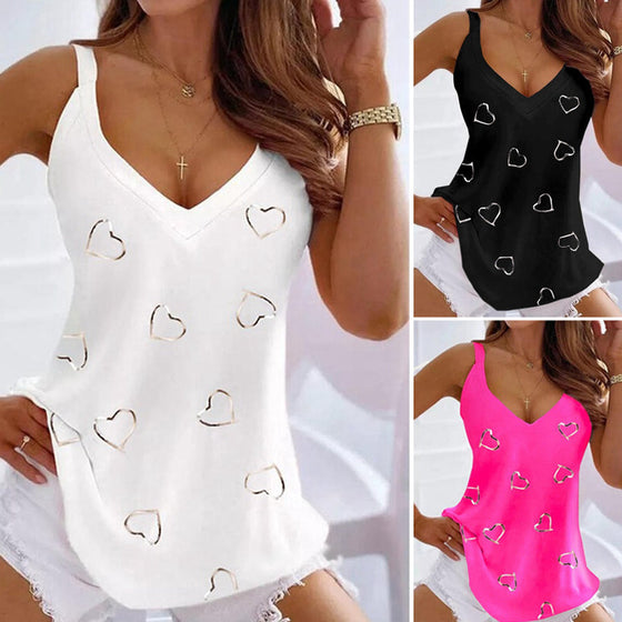 Ärmlöst tank top med hjärttryck