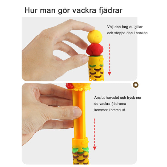 Färger Polymer Lera Fjäder Rolig kycklingleksak