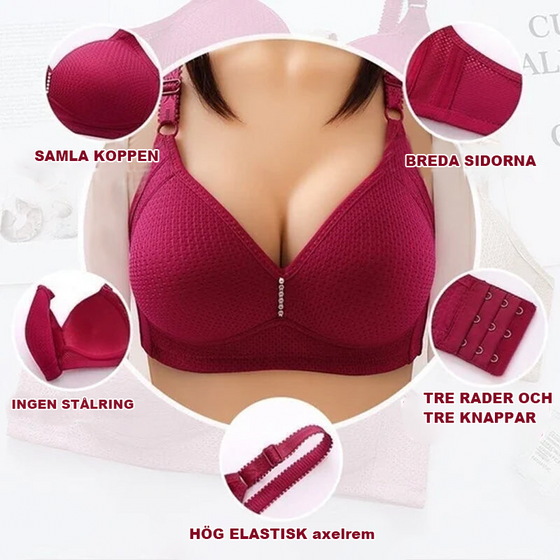 Plus size bekväm trådlös bh