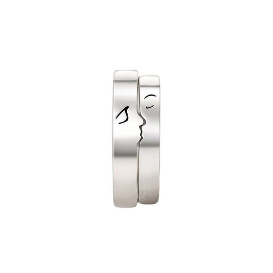 En kyss Sterling Silver Par Ringar Alla hjärtans dag presentguide
