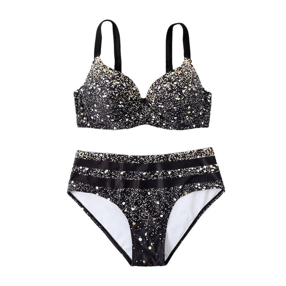 Bikini med glittrande tryck