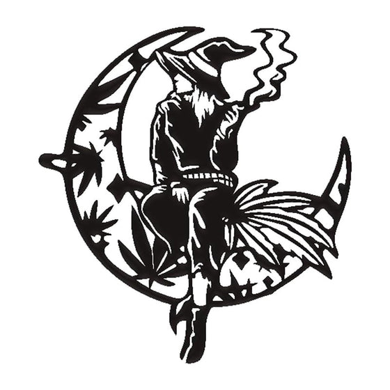 Häxväxt på den skära månens metallväggskonst